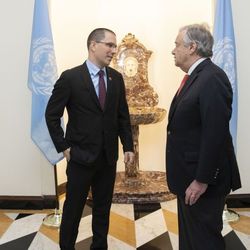 UN-Generalsekretär Guterres trifft den Außenminister Venezuelas Jorge Alberto Arreaz